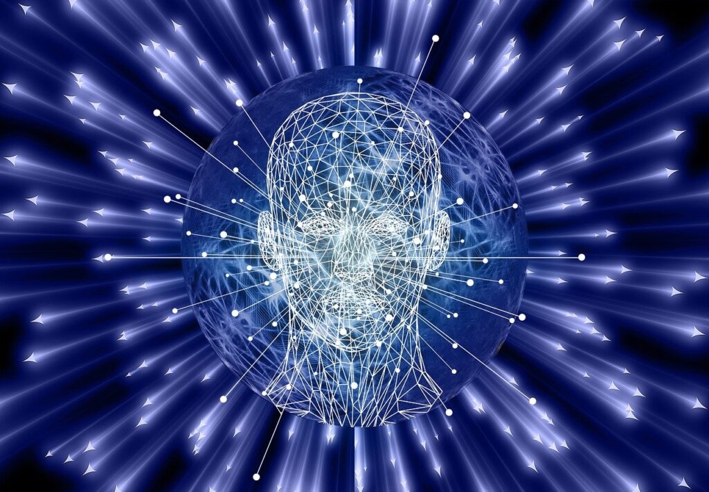 face, human, polygons, network, explosion, brain, artificial, intelligence, arrows, apart, world, space, universe, expansion, brain, brain, brain, brain, brain